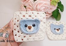 Ayıcık Kare Motif Yapımı - Örgü Bebek Battaniyesi Modelleri - basit motif örnekleri bebek battaniyesi örgü modelleri en güzel bebek battaniye modelleri ve yapılışı kolay bebek battaniyesi modelleri tığ işi ayıcık yapımı