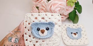 Ayıcık Kare Motif Yapımı - Örgü Bebek Battaniyesi Modelleri - basit motif örnekleri bebek battaniyesi örgü modelleri en güzel bebek battaniye modelleri ve yapılışı kolay bebek battaniyesi modelleri tığ işi ayıcık yapımı