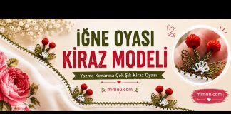 Boncuklu İğne Oyası Kiraz Modeli - İğne Oyaları - boncuklu kiraz oyası iğne oyası kiraz yapımı kiraz oyası boncuk yapımı kiraz oyası modelleri siyah yazmaya kiraz oyası