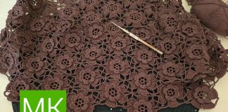 Gül Motifli Örgü Şal Yapımı - Örgü Modelleri - en yeni tığ işi şal modelleri güllü şal modelleri yapılışı güllü şal örgü modelleri kolay örgü şal modelleri