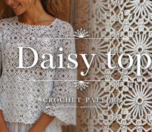 Papatya Desenli Tığ İşi Bluz Yapılışı - Örgü Modelleri - kare motifli bluz modelleri motifli bluz modelleri örgü tığ işi tığ işi motifli bluz modelleri tığ işi motifli yazlık bluz modelleri