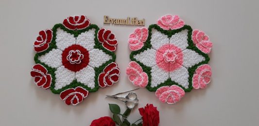 Güllü Lif Yapımı - Lif Modelleri - banyo lif örnekleri yapılışı anlatımlı lif örnekleri lif yapımı yeni yuvarlak lif modelleri yuvarlak güllü lif modelleri
