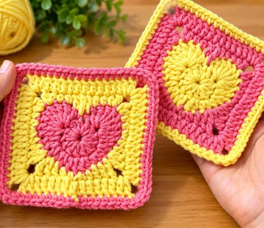 Kalpli Kare Motif Yapımı - Örgü Bebek Battaniyesi Modelleri - kalp motif yapımı kare motif örnekleri yapılışı kolay örgü kalp yapımı pinterest kare motifler tığ işi kare motif örnekleri