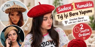 2 Saatte 1 Yumak İple Bere Nasıl Örülür? - Örgü Modelleri - bayan bere örgü modelleri farklı bere modelleri Fransız beresi nasıl örülür ressam şapkası örgü modelleri tığ işi ressam beresi anlatımlı