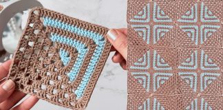 İki Renkli Kare Motif Yapılışı - Örgü Modelleri - kare motif modelleri kare motif örnekleri yapılışı kolay kare motif yapımı tığ işi kare motif örnekleri 1