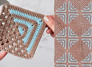 İki Renkli Kare Motif Yapılışı - Örgü Modelleri - kare motif modelleri kare motif örnekleri yapılışı kolay kare motif yapımı tığ işi kare motif örnekleri 1